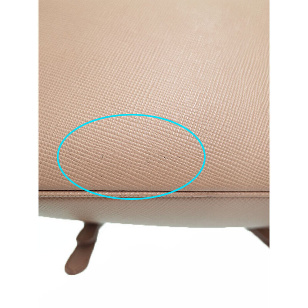 Prada Saffiano Cuir Double Bag Saffiano leather rolled leather handles Pink - Picture 6 of 9